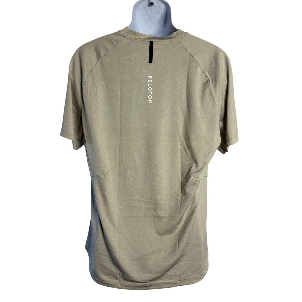 Lululemon Peloton | Mens Metal Vent Tech Short Sleeve Shirt Tan Khaki Logo | XL - Picture 3 of 7